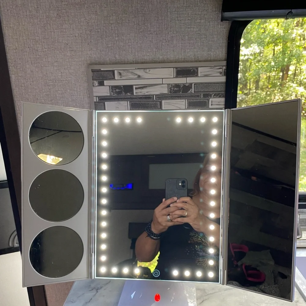 Tri-Fold LED Vanity Mirror